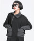 Contrast Panel Zip Collar Pullover